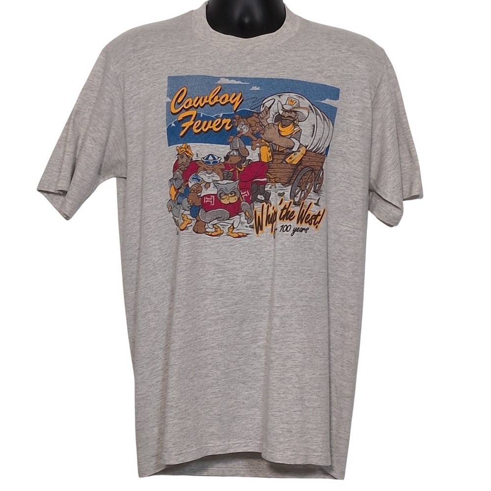 Vintage Jerzees Cowboy Fever Whip the West 100 Years T-Shirt XL Single Stitch